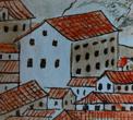 Žitnica „Rupe“ na prikazu Dubrovnika iz 18. stoljeća, detalj, nepoznati autor