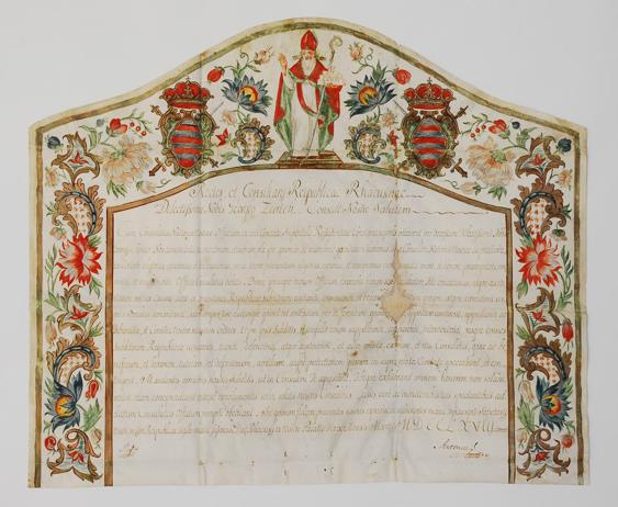 Charter of the Dubrovnik Republic appointing Đuro Curić consul of the Republic in Istanbul, 1768